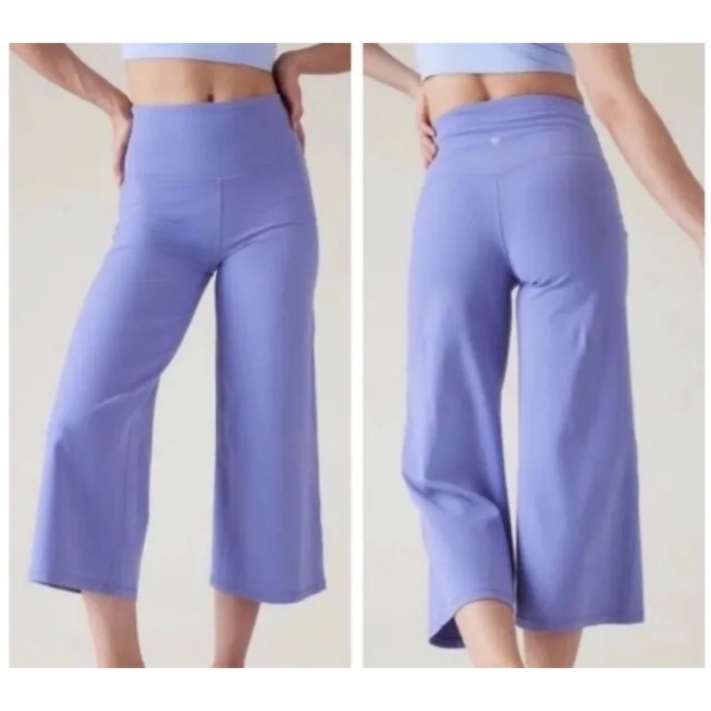 Athleta Elation Wide Leg Crop Pants Light Purple Xs P